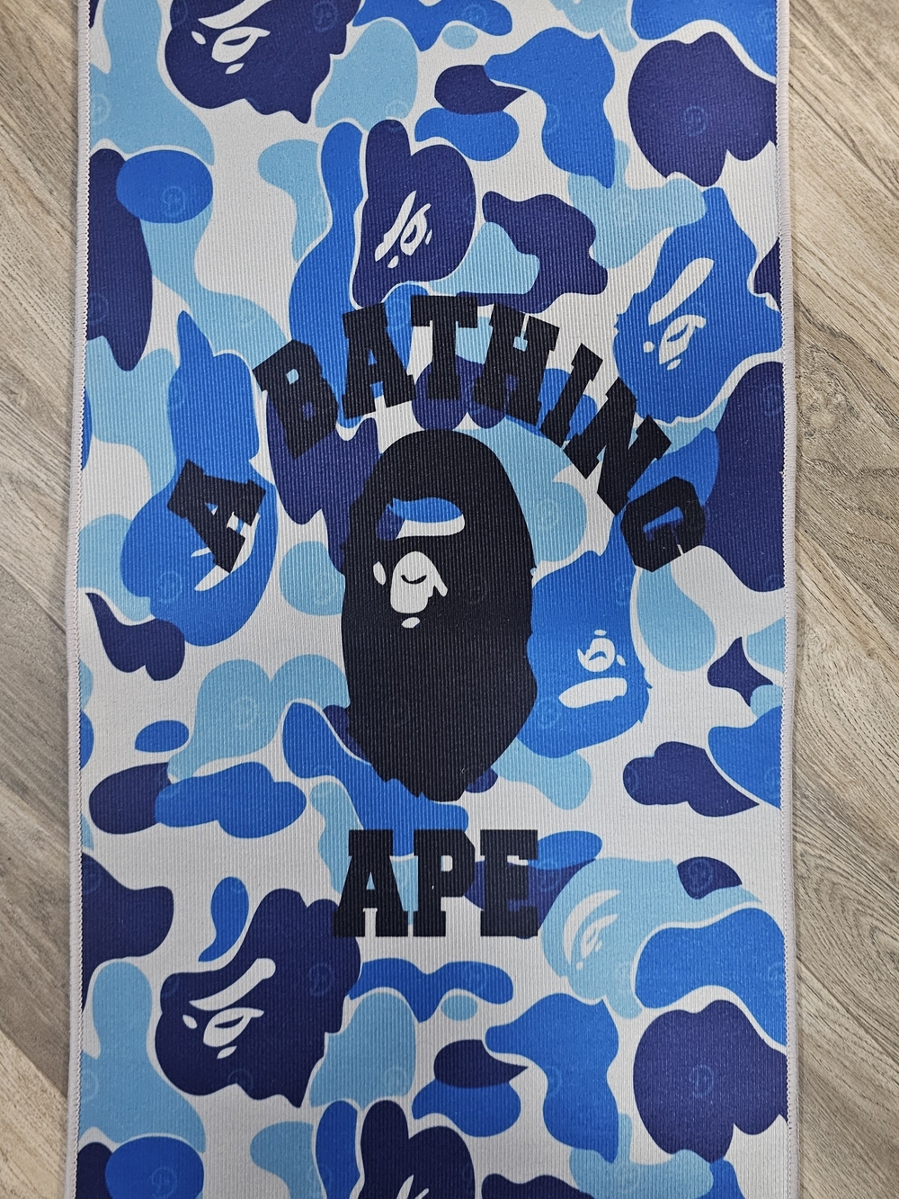 A Bathing Ape Blue Camo Logo Beach Rug